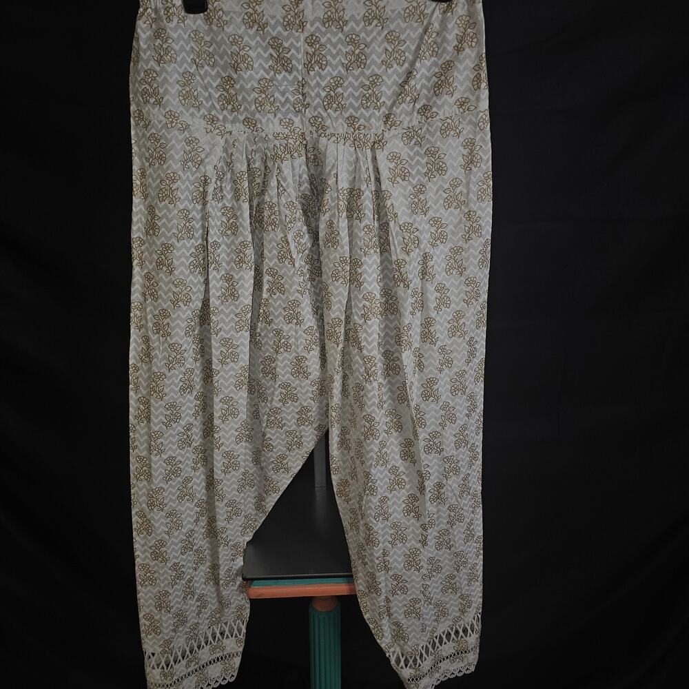 Tan And White Harem Pants Size M